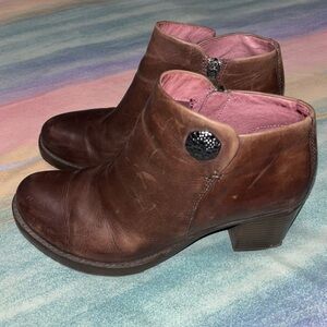 Brown leather Dansko booties women’s size 38